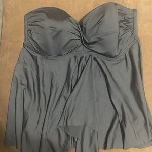 Black strapless tankini top